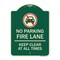 Signmission Fire Lane Keep Clear All Times W/ Graphic Heavy-Gauge Aluminum Sign, 24" x 18", G-1824-23984 A-DES-G-1824-23984 - alternate 1